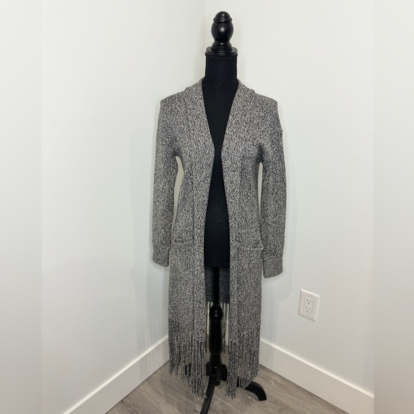 W By Worth Heather Long Sleeve Front Open 100% Wool Cardigan with Pockets (P) - Picture 2 of 9
